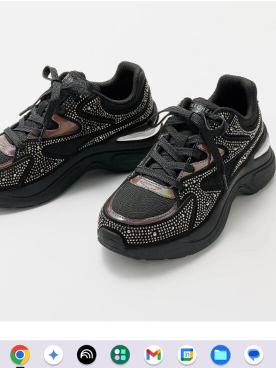 Skechers Shoes - Skechers Street Rhinestone Lace-Up Sneakers-Hazel-Black-11M A616608 PO